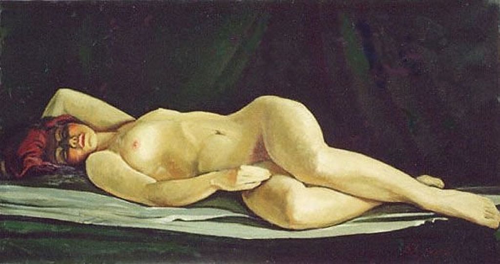 спящая толстая голая девушка, картинка эротической живописи